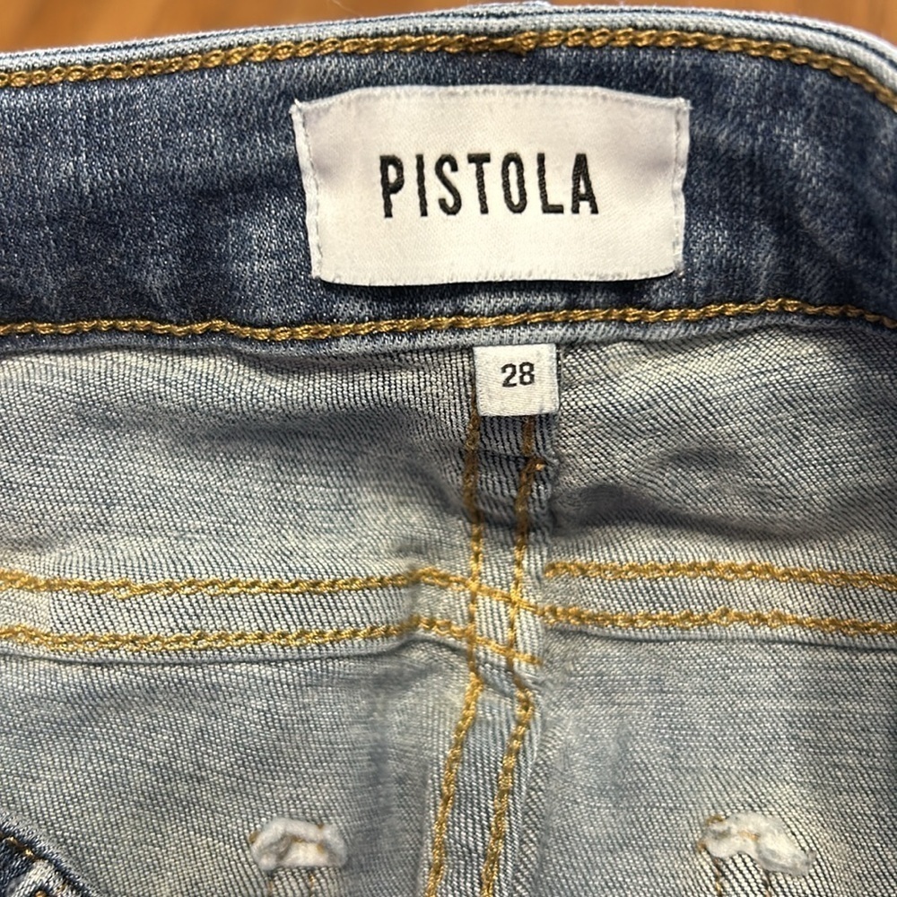 Women’s Pistola Crop skinny Jean size 28” waist 25” inseam 9” rise distressed - Picture 3 of 4